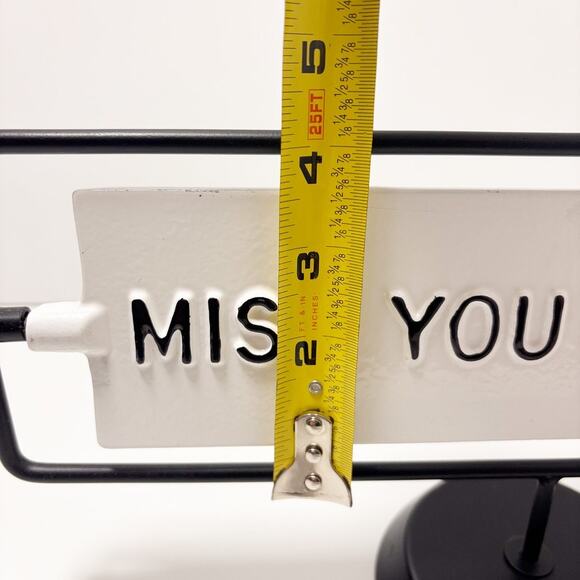 Magnolia Hearth and Hand Reversible Metal Sign Hello There/Miss You Already B&W - Picture 5 of 8